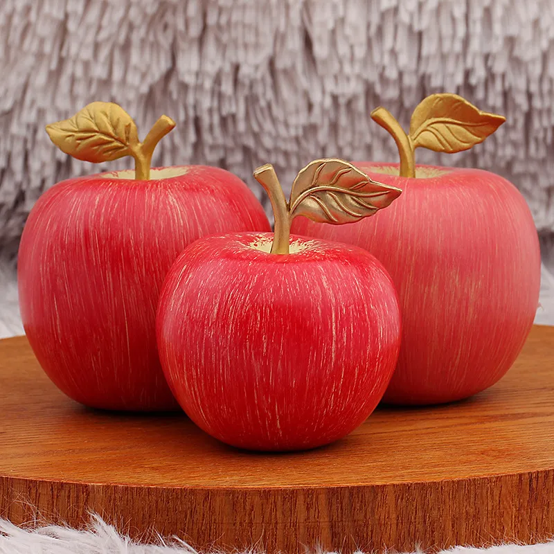 黄铜苹果摆件平安果圣诞节平安夜礼物仿真红苹果小礼品金属工艺品