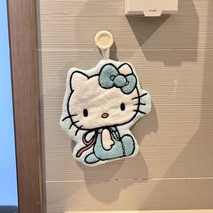 可爱厨房家用超强吸水加厚卫生间毛巾不发臭 哈喽Kitty擦手巾挂式