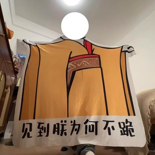 皇帝龙图毯子见到朕为何不跪异形搞怪毯宿舍法兰绒送礼午睡毯搞笑