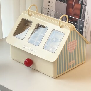 小房子首饰盒收纳盒大容量分区分层多功能盒耳钉耳环饰品收纳神器