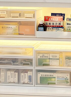 柜门内收纳盒药品收纳盒收纳柜家用分格透明分类大容量家庭装居家