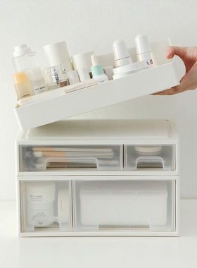 好看的桌面收纳盒抽屉式杂物整理盒书桌多层书桌下置物架储物柜