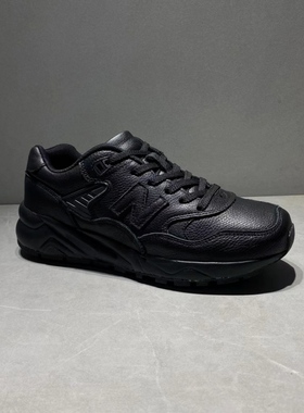 外贸尾货秋冬头层牛皮运动休闲男鞋N580慢跑鞋减震软底百搭跑步鞋