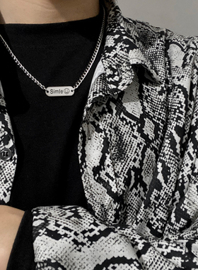 STAYSTRONG日韩情侣Simle微笑锁骨链百搭男女闺蜜钛钢刻字项链