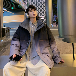 渐变潮牌港风宽 连帽羽绒服红色情侣短款 NASA官方联名2025冬季 新款