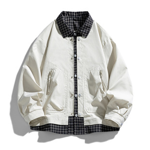 休闲痞帅宽松保暖 春秋季 NASA官方联名2025年M 5XL假两件夹克男士