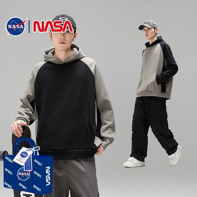 NASA联名复古连帽卫衣男