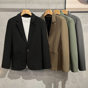 西服双排扣垫 休闲抗皱正装 NASA官方联名商务通勤黑色西装 外套男士