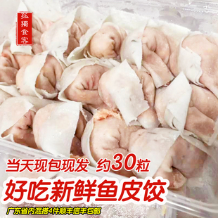 潮汕特产鱼皮饺子广东水饺汤饺新鲜肉饺鱼皮饺海底捞火锅食材500g