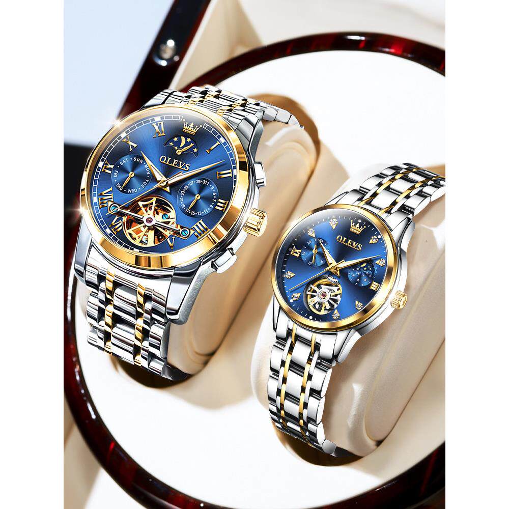 情人节送男友女友生日礼物瑞士男女一对全自动机械表十大时光手表