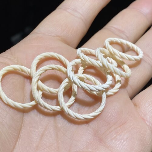 天然猛犸象牙麻花扭扭戒指指环跑环手链项链文玩佛珠diy配件配饰