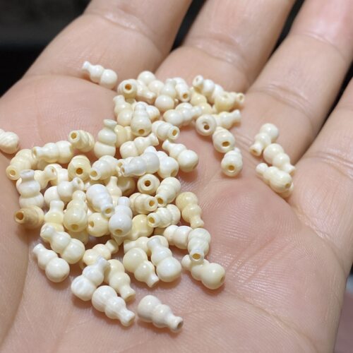 保真天然猛犸象牙葫芦宝瓶通孔手链项链隔珠多宝手工diy配件配饰