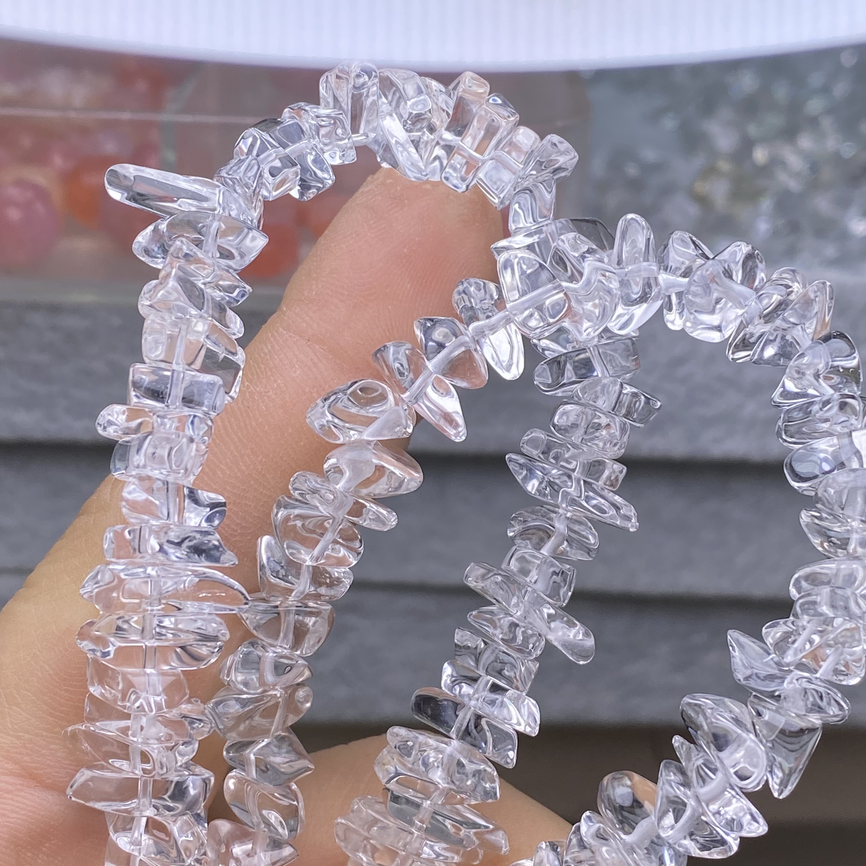 高货天然白水晶随行碎石半成品手串手链项链原石手工diy配件配饰
