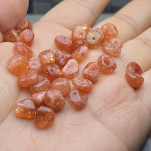 保真天然水晶金太阳石随形散珠子手串碎石手链项链diy配件配饰品