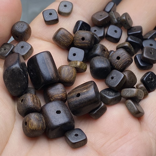天然沉香木随行异形方块桶珠隔珠隔片手链手串项链diy配件配饰
