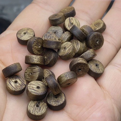 天然沉香木算盘珠隔片隔珠垫片散珠蜜蜡手串佛珠diy配件配饰
