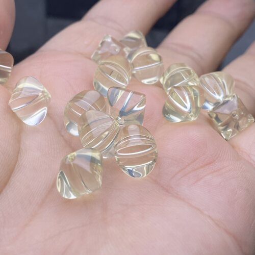 净体保真天然白黄茶水晶灯笼珠散珠南瓜手链项链隔珠diy配件配饰