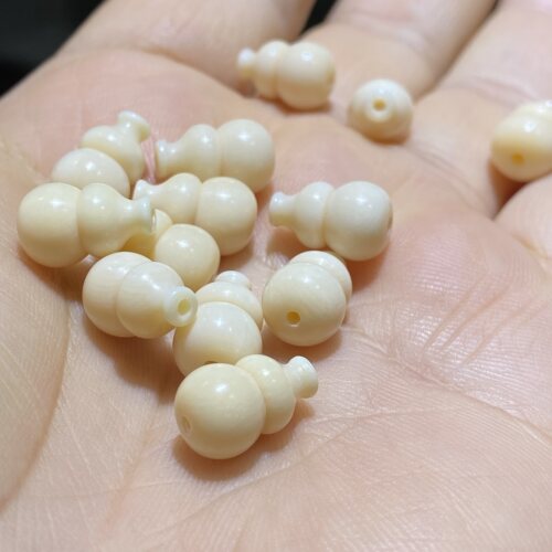 天然猛犸象牙葫芦福禄通孔手串手链项链文玩佛珠手工diy配件配饰