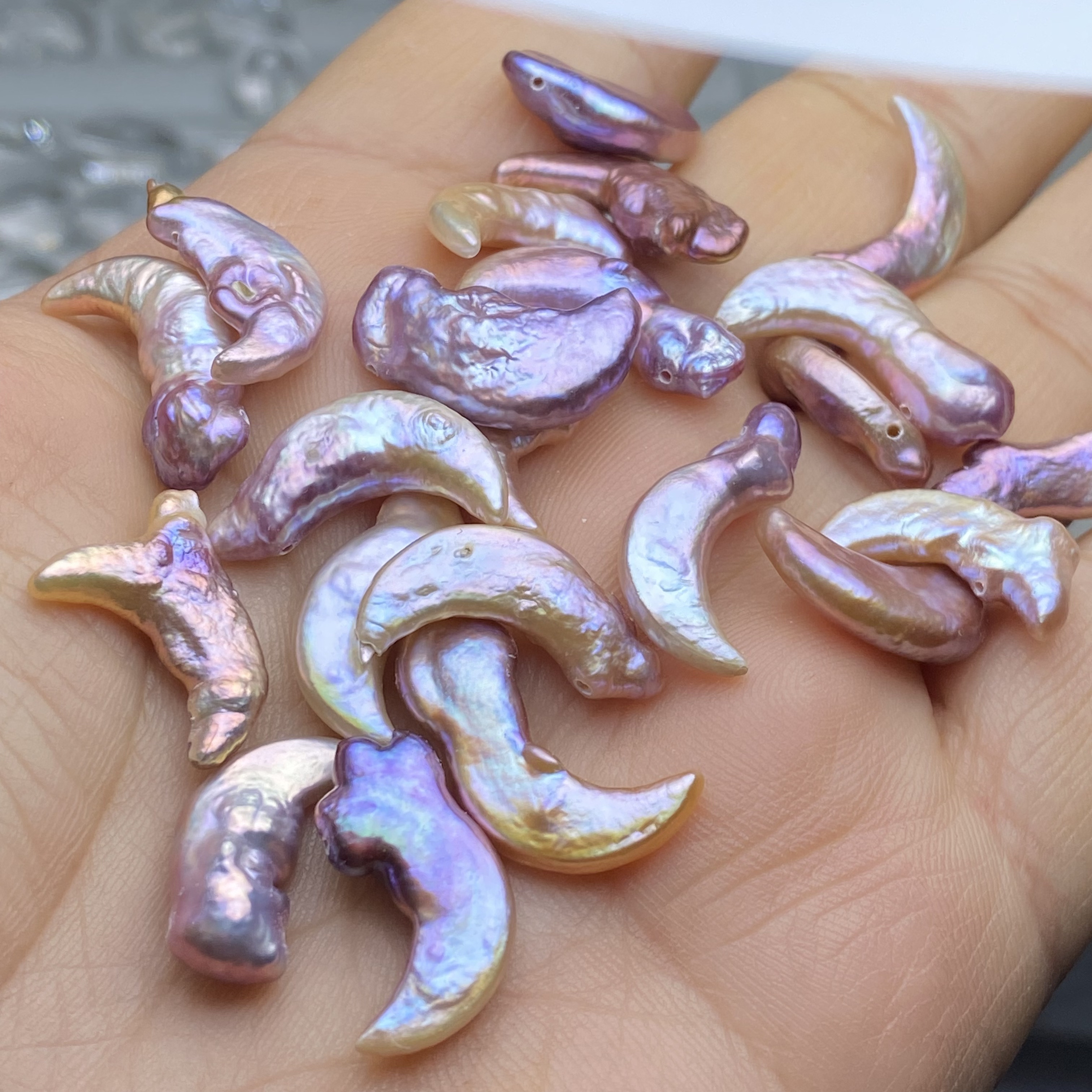 保真天然淡水珍珠巴洛克异形月亮牙项链吊坠耳环耳坠diy配件配饰 - 封面