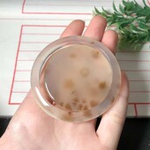 50以下圈口海洋玉髓套镯天然玛瑙草花手镯镯芯雕刻料套装 收藏送礼