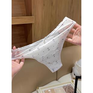 烟雾薄纱~纯欲氧气感!性感低腰透气网纱内裤女~好绝的苦茶子!