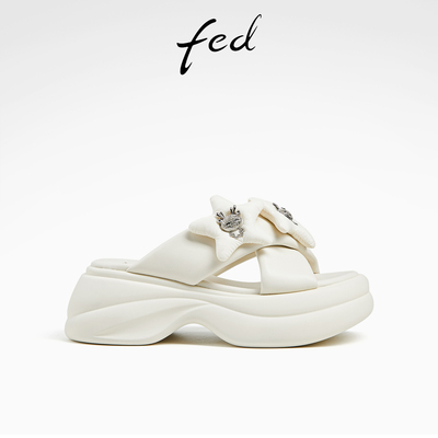 fed海边沙滩凉拖鞋夏季新款女鞋厚底休闲外出拖鞋女D0428-YAB665
