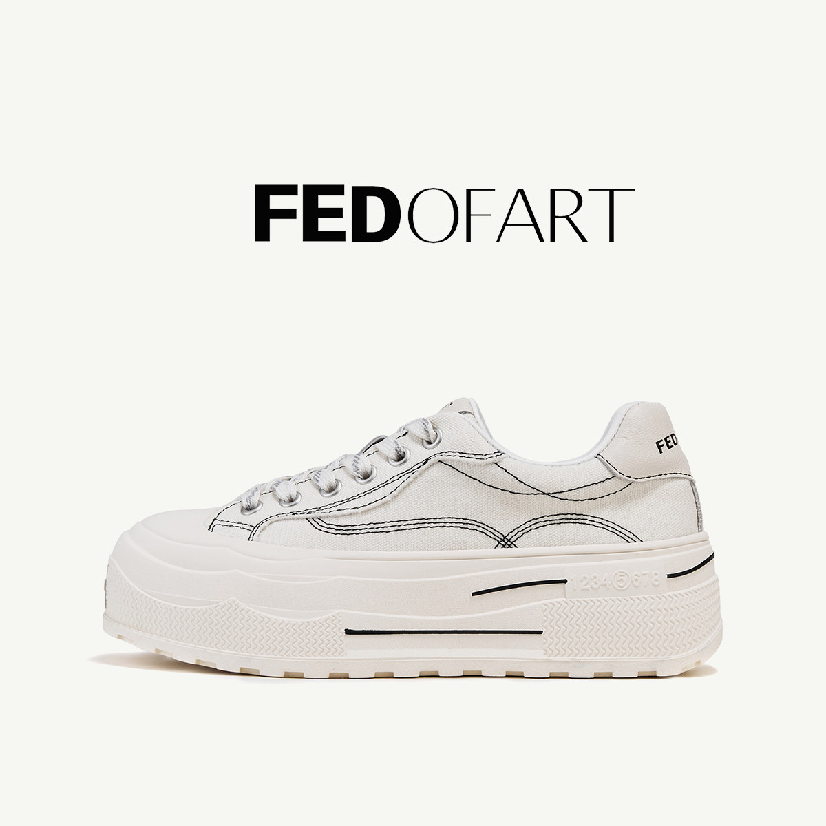 fed牛皮帆布女鞋秋季百搭增高厚底运动休闲鞋羊皮垫帆布鞋板鞋女