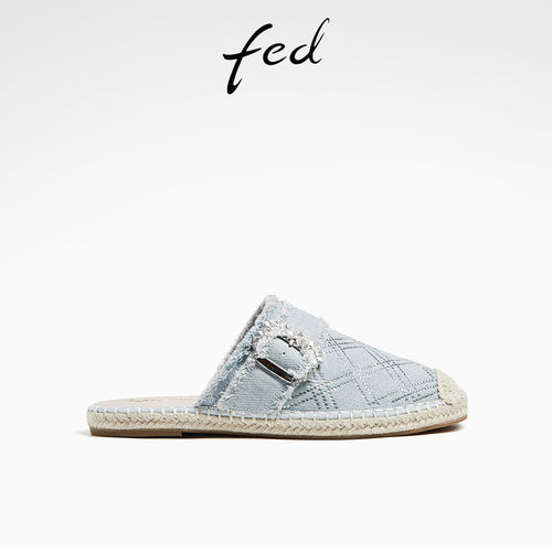 fed凉鞋春夏麻绳水钻平底一脚蹬穆勒勃肯凉拖鞋女外穿D0320-YA502
