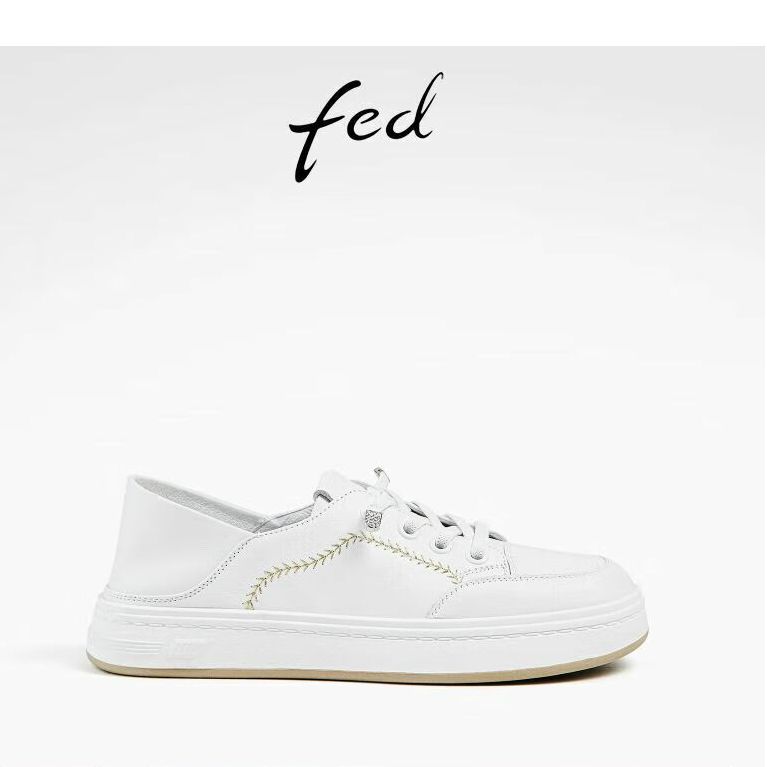 FED时尚休闲鞋夏季新款女鞋一脚蹬板鞋真皮运动鞋女款D0718-ZC127