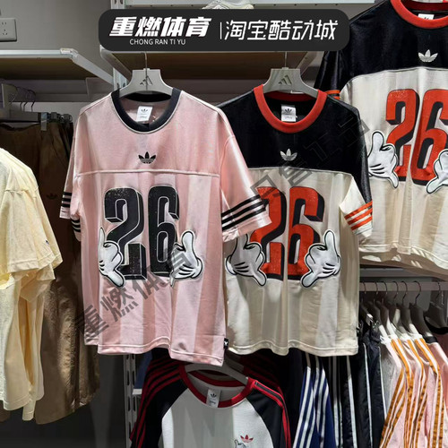 三叶草联名米奇宽松休闲短袖T恤