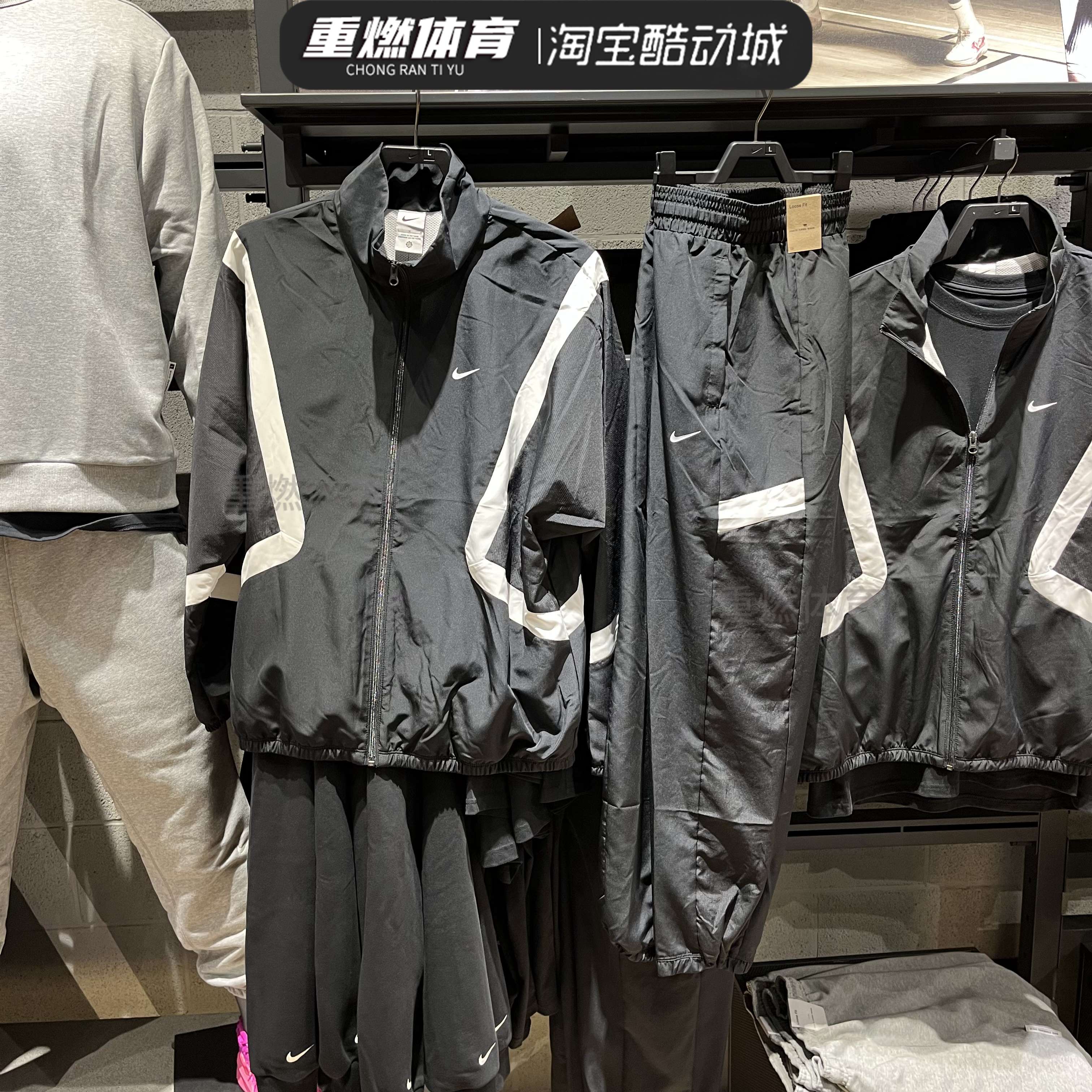 运动休闲宽松梭织立领夹克