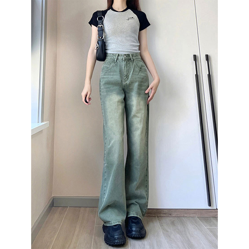 优芭拉直筒牛仔裤女优巴拉