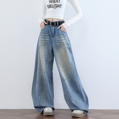 时尚减龄气质百搭窄版直筒牛仔裤