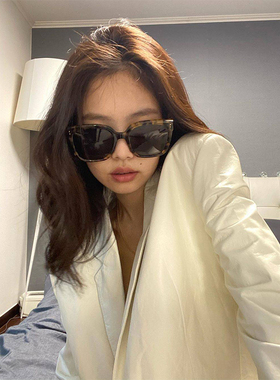 kuku新品GM墨镜方形豹纹框眼镜jennie同款联名个性太阳镜大框素颜