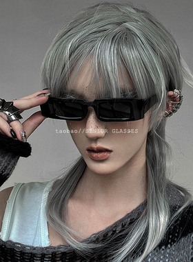 赛博朋克风土酷长方形小框墨镜