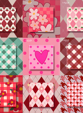 2026马年新年菱形格子千鸟格樱桃花朵爱心简约创意个性红包利是封