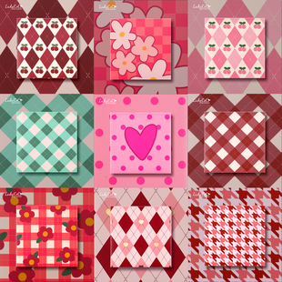 2026马年新年菱形格子千鸟格樱桃花朵爱心简约创意个性红包利是封