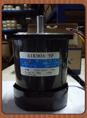 松岗电机 90W光轴三相电机 5IK90A-YF 轴径12mm 380V 外径90*90
