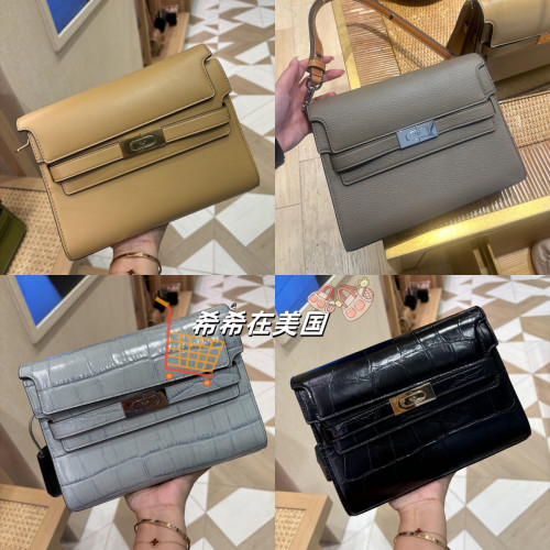美国代购TB女包double 信封包大玻璃凯莉包牛皮单肩斜挎手提包
