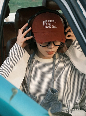 TRIFFER复古定织定染条纹长袖tee 阔版拼接男女款