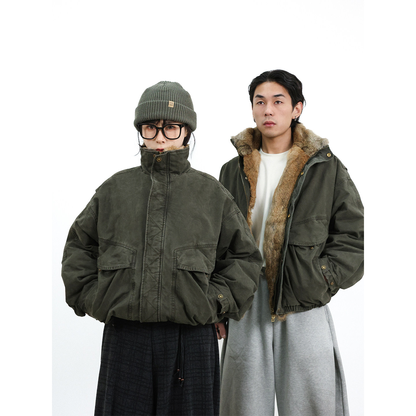 TRIFFER重磅工装羽绒服外套兔毛门襟可拆卸90白鸭绒男女款,男装,羽绒服,淘宝优惠券,粉丝福利购,淘宝优惠卷