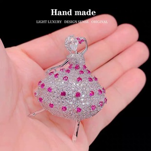 新款芭蕾舞者胸针女复古胸花别针外套配饰送长辈礼物送礼生日礼物