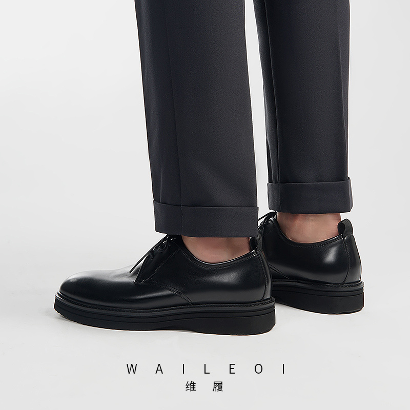 厚底潮流大头增高德比休闲皮鞋