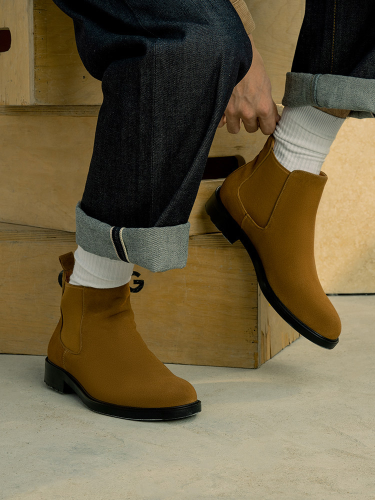 VITA BRITISH LEATHER MARTIN BOOTS MENS SUEDE HIGH-TOP LEATHER SHOES MENS SLIP OVER SUEDE BOOTIE CHELSEA MENS BOOTS
