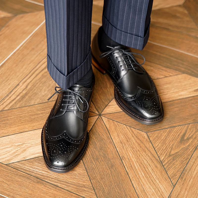 waileoi耐磨橡胶商务布洛克牛津