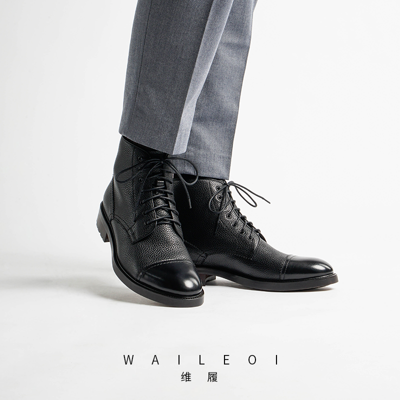 马丁靴男中帮工装靴雪地靴机车