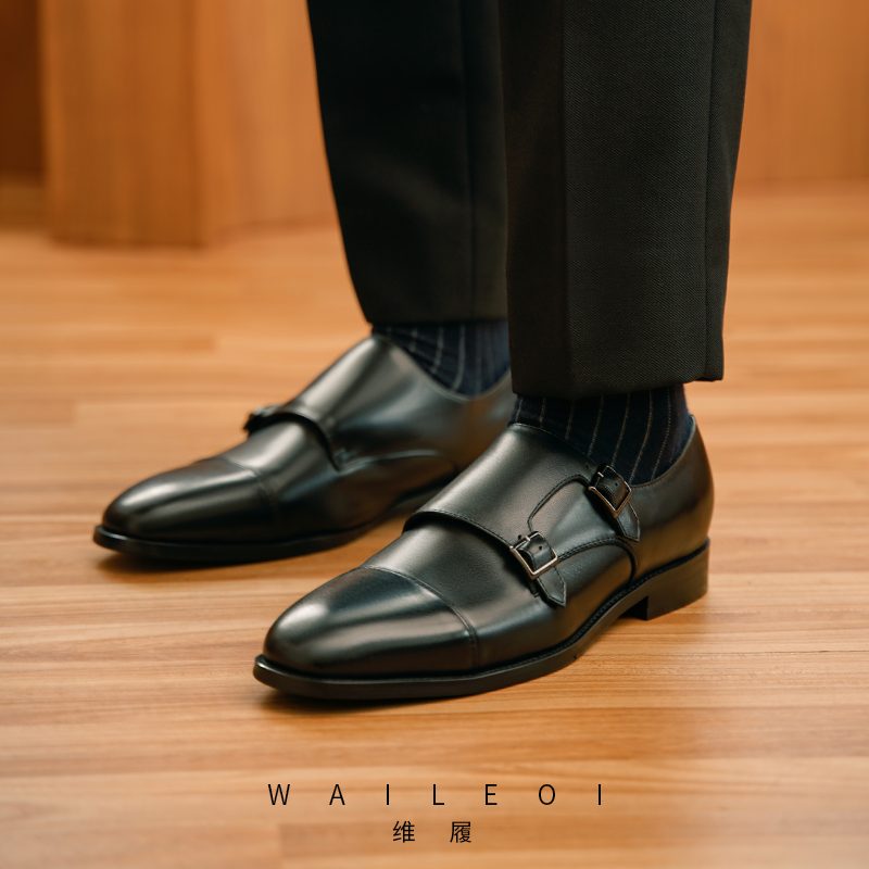 waileoi耐磨橡胶复古搭扣孟克鞋