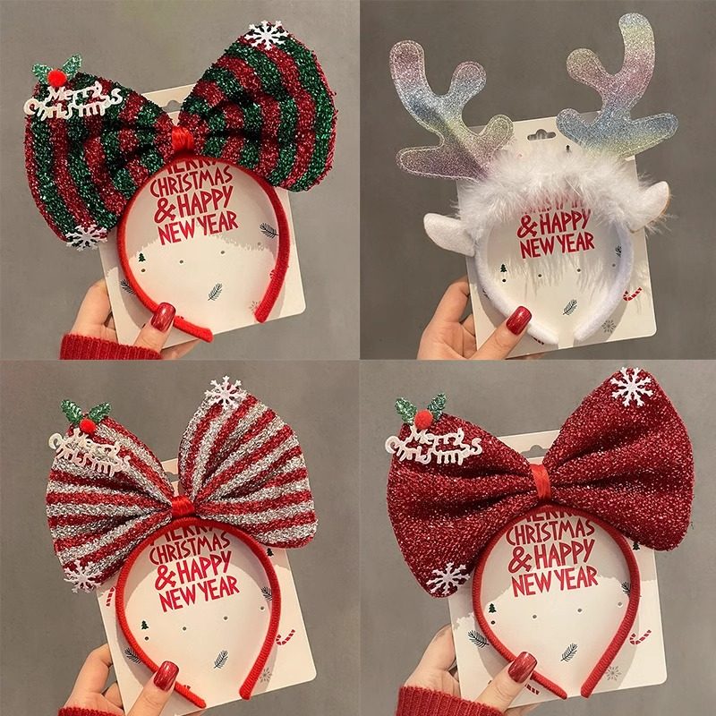 圣诞节鹿角发箍女圣诞发卡头饰节日装扮礼物大蝴蝶结头箍发饰头饰,节庆用品/礼品,圣诞装饰品,淘宝优惠券,粉丝福利购,淘宝优惠卷