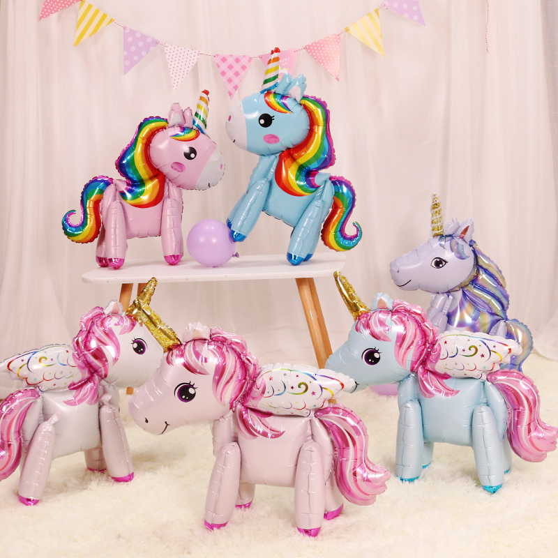 网红气球小马宝莉站立独角兽卡通儿童生日派对铝膜周岁装饰布置