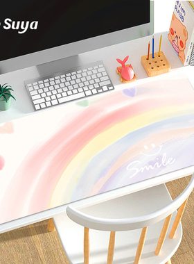 SUYA苏雅简约ins鼠标垫防水皮革办公桌垫超大电脑键盘垫女生垫子
